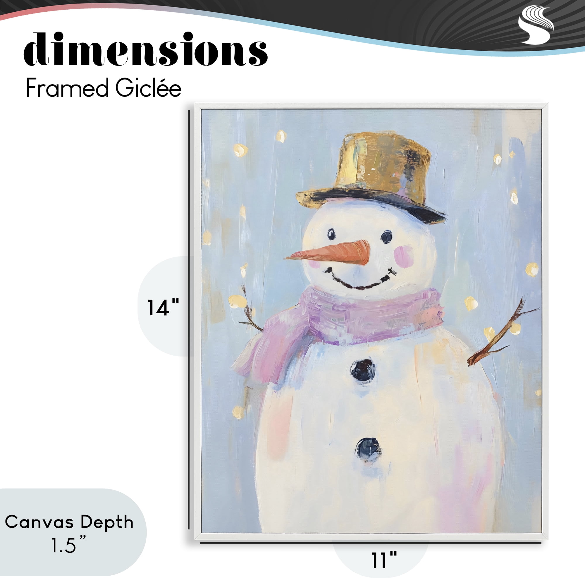 Stupell Industries Cheerful Pastel Snowman White Framed Giclee Art, design by The Prints Vibe