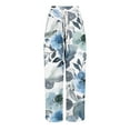 thumbnail image 5 of Womens Wide Leg Palazzo Pants Boho Floral 2025 Summer Beach Culottes Flowy Casual Lounge Trousers for Vacation, 2483 Limited Time, 5 of 5