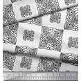 thumbnail image 3 of Soimoi Cotton Cambric Fabric Floral Block Printed Fabric 1 Yard 56 Inch Wide, 3 of 3