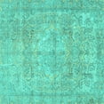 thumbnail image 1 of Ahgly Company Indoor Square Persian Turquoise Blue Traditional Area Rugs, 5' Square, 1 of 4