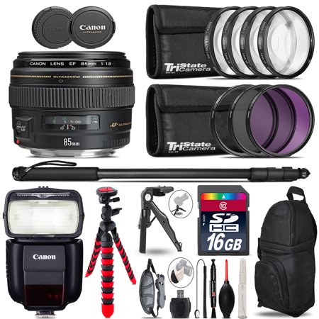 Canon 85mm f/1.8 USM + Speedlite 430EX III-RT + UV-CPL-FLD - 16GB Accessory Kit