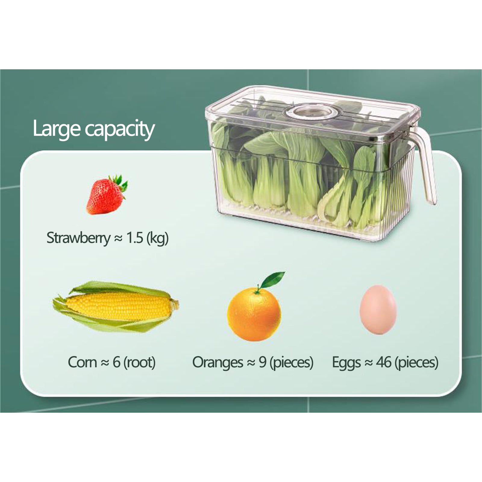 Nkmbld Storage Containers for Organizing Refrigerator Storage Box, Fresh-Keeping Box, Vegetables, Classified Eggs, Storage Box with Lid