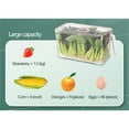 thumbnail image 3 of Food Storage Container with Date Tracker | 3L Refrigerator Organizer Box | Built-in Drain Board for Fruits & Vegetables | Clear Plastic with Lid | Stackable Design, 3 of 3