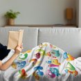 thumbnail image 3 of Educational Soft Flannel Fleece Throw Blanket, Cheerful Cartoon Fun Alphabet Design Font Preschool Kindergarten Design, Cozy Plush for Indoor and Outdoor Use, 60" x 80", Multicolor, by Ambesonne, 3 of 5