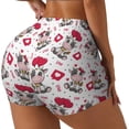thumbnail image 2 of Sigee Caring Cow Print Women's High Waist Workout Shorts - Squat Proof, Tummy Control, Yoga and Gym Activewear-XX-Large, 2 of 9