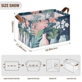 thumbnail image 7 of Yayeee Foldable Storage Basket for Shelves with Handles Waterproof Cloth Bins, Pink Flowers, 7 of 7