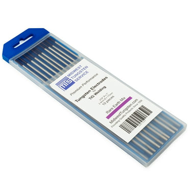 TIG Welding Tungsten Electrodes 2% Lanthanated 1/16” x 7” (Blue) 10 ...