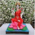 thumbnail image 4 of Large Lakshmi Ma Statue in Marble Dust Indian Handmade Goddess Lakshmi Ma Idol Laxmi Sculpture Hindu Diwali Pooja Statue Lakshmi Figurine Goddess of Wealth & Money Temple Decor - AtoZ India Cart, 4 of 5