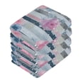thumbnail image 4 of BZSMCE Towel Cotton Face Towel Soft Hand Towels Fashion Striped Pink-blue Floral Pattern, 4 of 9