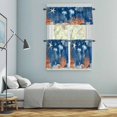 thumbnail image 6 of Summer Ocean Kitchen Curtains Valances and Tiers Set of 3 Coastal Jellyfish Orange Corals Shells Dark Blue Tier Curtains and Valance with Rod Pocket for Small Windows, 27.5"x36", 6 of 9
