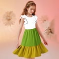thumbnail image 6 of JUSLIO Dresses for Girls Color Block Dresses Cute Crew Neck Short Sleeve Casual Dress Size 5 Y, 6 of 8