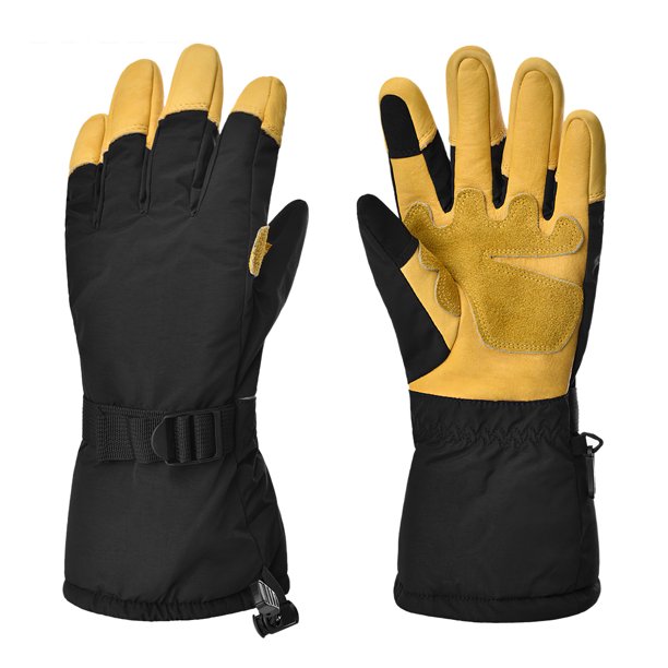 Un Par De Resistentes Al Viento Y Cálidos, Gruesos, Al Ras, Con Abrigo De Piel De Venado Antideslizante, Guantes Al Ras, Correa De Muñeca Ajustable, Guantes De Mano Moyic OD005025-00