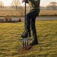 thumbnail image 3 of 43-Inch Manual Lawn Aerator with Soil Core Tray & Cleaning Tool 3-Tine Steel Coring Aerator for Soil Compaction Relief Lawn Yard Care Black, 3 of 10