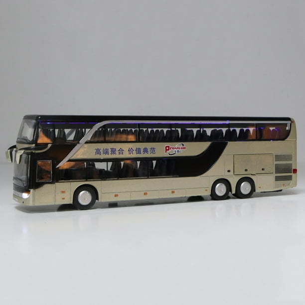 Fdit Electric 1:50 Alloy Double-decker Bus Model Toy with Light