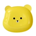 thumbnail image 2 of harmtty Snack Plate Cute Bear Pattern Easy to Clean Stackable Round Edges Multipurpose Plastic Space Saving Fruit Dish Kitchen Tableware,Yellow, 2 of 8