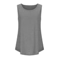 thumbnail image 5 of Alun Womens Tank Tops Summer Plus Size Loose Pure Color Sleeveless Tops Scoop Neck Curved Hem Casual Flowy Comfortable Cami for Workout and Leisure Grey XXXXXL, 5 of 6