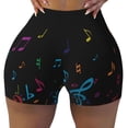 thumbnail image 2 of Fotbe Color Musical Notes Shorts Sin Costuras – Shorts Deportivos de Cintura Alta para Mujer, Elásticos para Gimnasio, Yoga, Running o Ciclismo-X-Large, 2 of 8