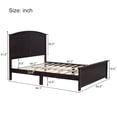 thumbnail image 4 of Llinc Store Farmhouse Wooden Platform Queen Size Bed with Curl Design Headboard And Footboard for Teenager, 4 of 8