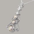 thumbnail image 4 of LBG 10k White Gold Pendant & Chain with Cultured Pearl & Diamond Womens Bohemian Pendant & Chain - Chain length 16, 4 of 5