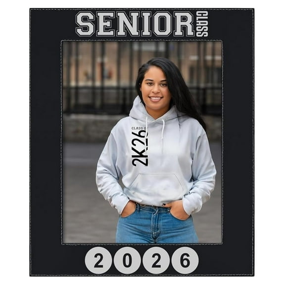 Graduation Gifts For Men Senior Class 2026 Laser Engraved Leatherette 8x10 Photo Frame Black