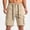 Beige, variant on KeShDi Cargo Shorts Mens Workout Shorts Sleep Shorts Men's Solid Color Pocket Bandage Button Elastic Waist Casual Fashion Cargo Shorts Black 3X