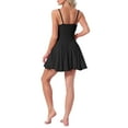 thumbnail image 3 of INSPIRE CHIC Women's Ruffle Hem Babydoll Nightgown Soft Rayon Blend Spaghetti Strap Sleep Dress with Adjustable Straps M Black, 3 of 6