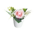 thumbnail image 4 of Ramo de rosas artificiales Flores artificiales Adorno en maceta Centro de mesa Seda, 4 of 9