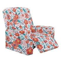 Kuiaobaty Leopard Flower Print Recliner Chair Cover that Stay in Place Easy Installation Reclining Sofa Slipcover Durable Recliner Couch Cover Reclining Slipcover with Side Pocket for Pets