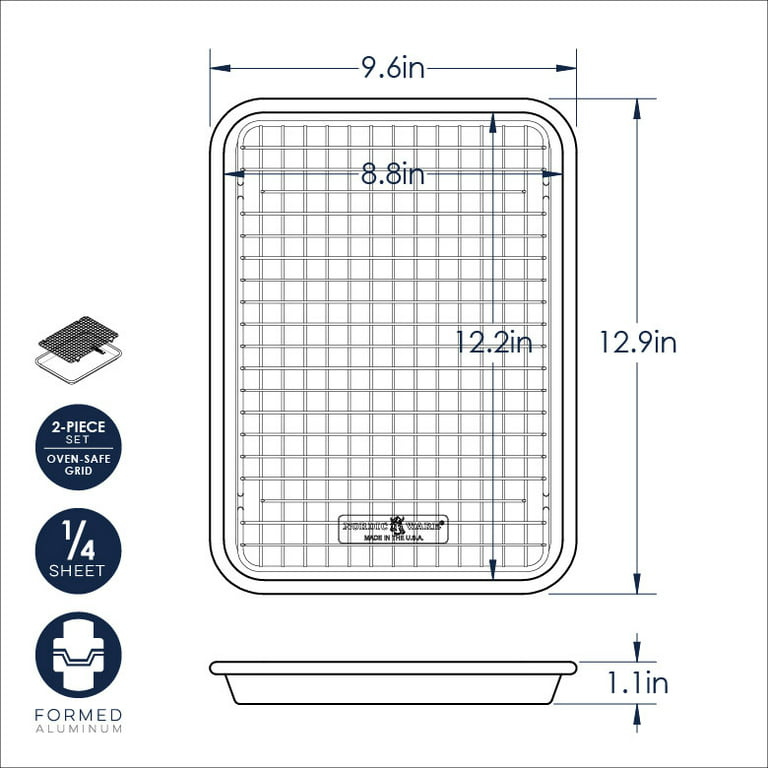Nordic Ware Naturals Quarter Sheet with Oven-Safe Nonstick Grid 