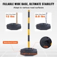 thumbnail image 3 of VEVOR Adjustable Traffic Delineator Post Cones, 2 Pack, Traffic Safety Delineator Barrier with Fillable Base 8FT Chain, for Traffic Control Warning Parking Lot Construction Caution Roads, Yellow&Black, 3 of 9