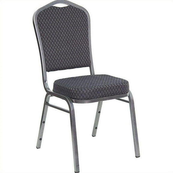 Bowery Hill Contemporary Stacking Banquet Stacking Chair in Black