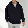 thumbnail image 2 of FYDUU Men's Quarter Zip Hoodie With Pocket Loose Fit Pullover Long Sleeve Drop Shoulder Oversized Hoodies Solid Color Casual Fashion Sweatshirt Casual Hoodie Comfy Tops, 2 of 9