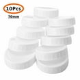 thumbnail image 3 of 10Pcs Plastic Storage Caps Lids Ribbed for 70mm Standard Regular Mouth Jar Bottle,10 x Jar Lids,White, 3 of 10