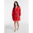 thumbnail image 2 of Time and Tru Women's Embroidered Cotton Mini Dress with Long Sleeves, Sizes XS-XXXL, 2 of 5