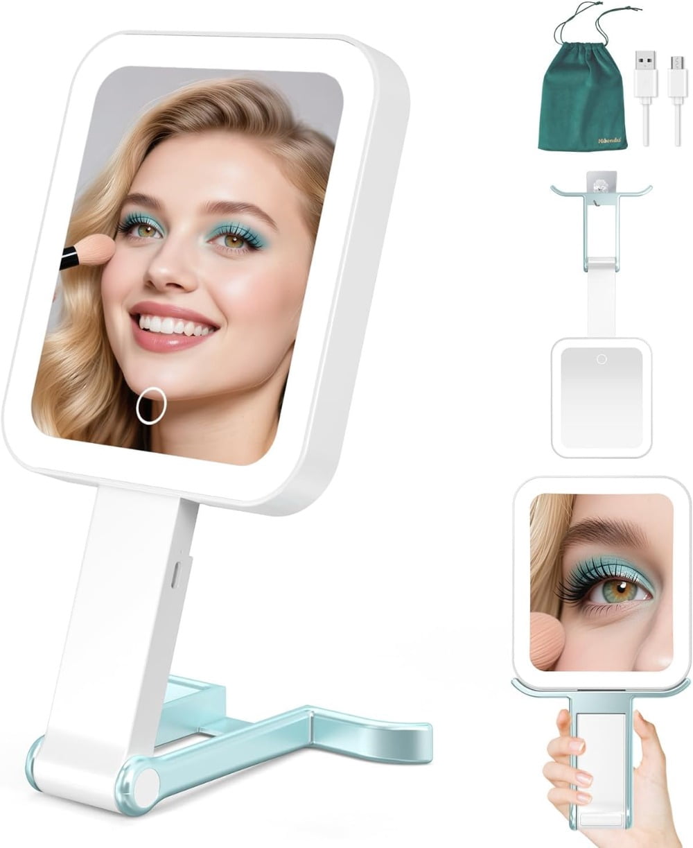 Love, Ellie Giselle LED Trifold Makeup Mirror, 5X Magnification