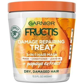 Garnier Fructis Damage Repairing Treat 3 in 1 Hair  with Papaya Extract, 13.5 fl oz