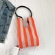 thumbnail image 4 of Bolsos de mano para mujer Bolsos de compras tejidos de punto con rayas en contraste (naranja), 4 of 6