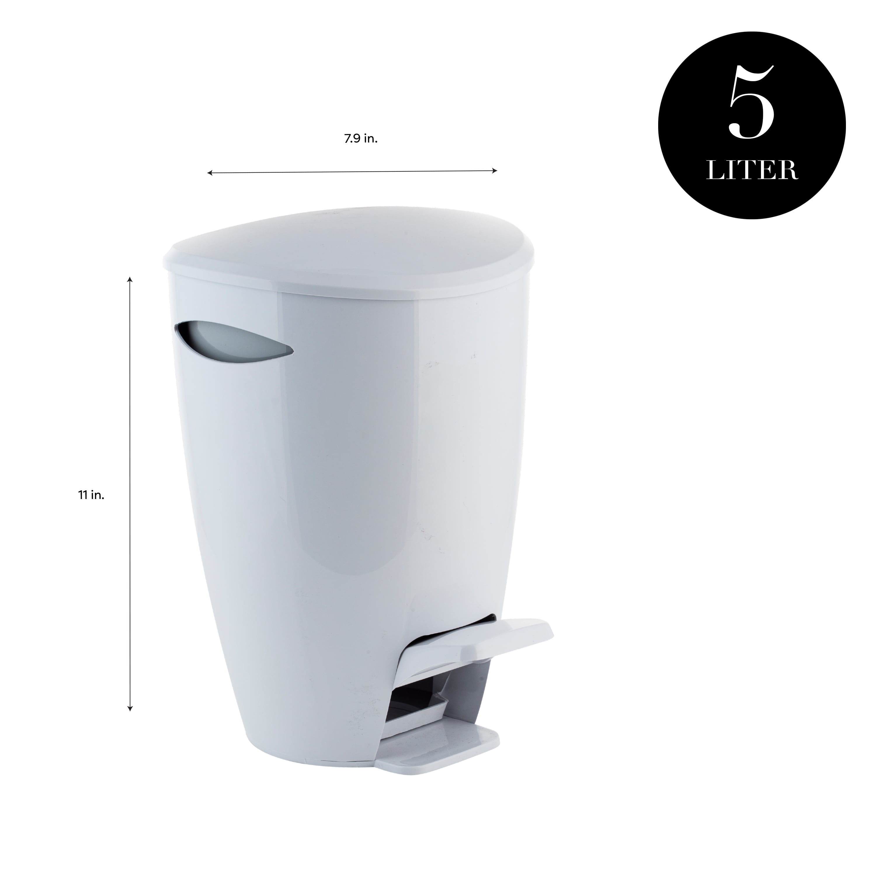 Bath Bliss Waste Bin and Toilet Brush Set in White