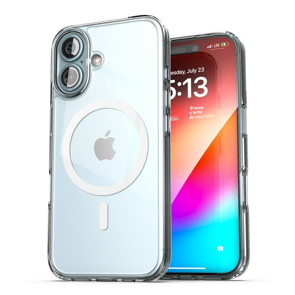 Encased Magnetic Case for iPhone 16, Compatible with MagSafe (Crystal Clear)