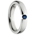 thumbnail image 3 of Blue Saphire 4mm Stainless Steel Tension Set Ring, 3 of 3