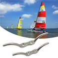thumbnail image 2 of Toystoory 4 piezas de cornamusa de amarre de acero inoxidable pulido 2 agujeros 4 pulgadas tacos cubierta de barco marino amarre de cuerda carpas, 2 of 6