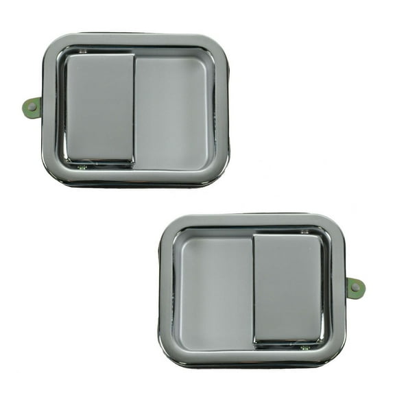 TRQ Door Handles Outside Exterior Chrome Pair Set for Jeep Wrangler CJ7 DHA30191