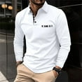thumbnail image 2 of Caqnni Casual Men's Polo Shirts Long Sleeve Shirts with a (White,XXL), 2 of 3