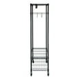 Oceanstar Garment Rack with Adjustable Shelves with Hooks Black