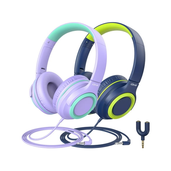 Auriculares iClever HS22 para niños con divisor para compartir, volumen de 94 dB