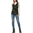 thumbnail image 2 of Allegra K Women's Camo Drawstring Waist Hooded Jacket Cargo Vest, 2 of 6