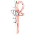 thumbnail image 2 of 10kt White Gold Womens Round Diamond Cross Pendant 1/10 Cttw, 2 of 2