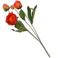 thumbnail image 3 of Bewildely Ramo de flores de peonía artificial de 4 ramas, decoración de simulación, adorno de flores para el hogar y la oficina Flores artificiales naranja Bewildely HA7106-05, 3 of 6