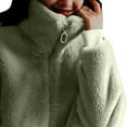 thumbnail image 4 of HTNBO Women's Faux Fur Coats Fuzzy Fleece Zip up Jackets Winter Warm Fluffy Long Sleeve Comfy Outerwear Shaggy Jackets, 4 of 8