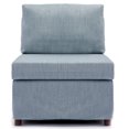 thumbnail image 3 of Couch, Accent Armless Chair, Modern Fabric Linen Middle Module for Modular Sofa Sectional Sofa Couch Chair, Cushion Covers Removable and Washable, Grey, 3 of 7